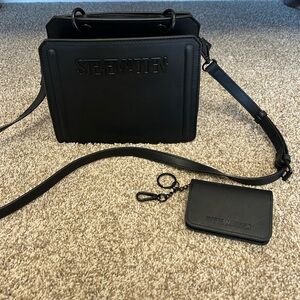 Steve Madden Black Crossbody Bag with Keychain Wallet